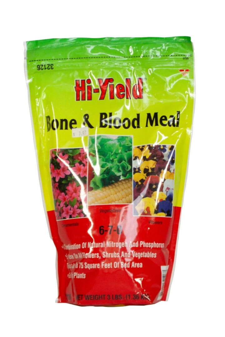 Package of Hi-Field Bone & Blood Meal fertilizer.