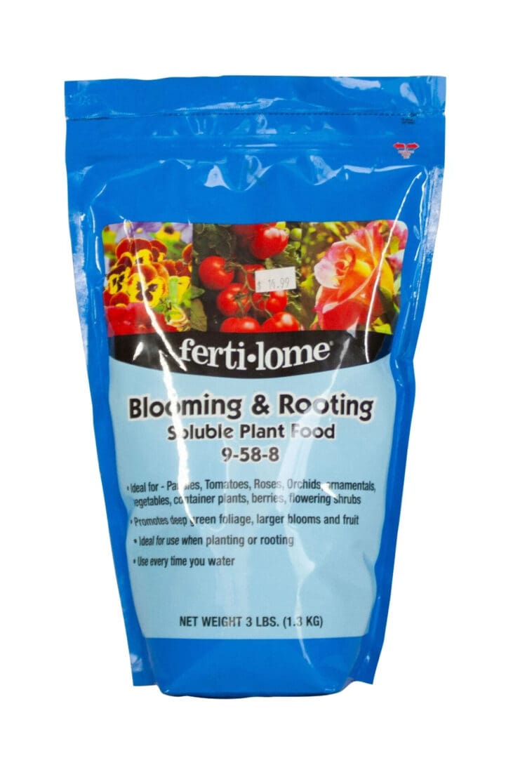 Bag of Verti-Lome Blooming & Rooting Plant Food fertilizer.