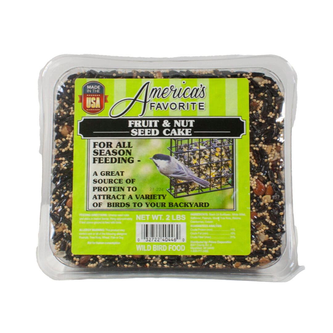 Fruit and nut seed cake packaging.